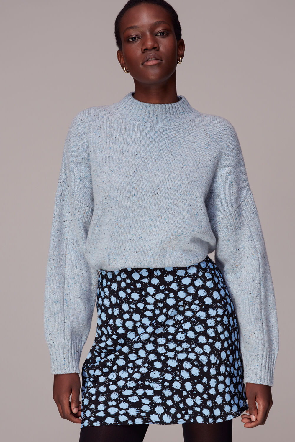 Brushed Dalmatian Mini Skirt