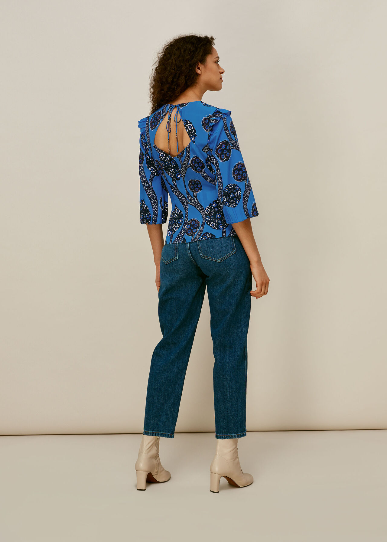 Trailing Seedpod Silk Top Blue/Multi