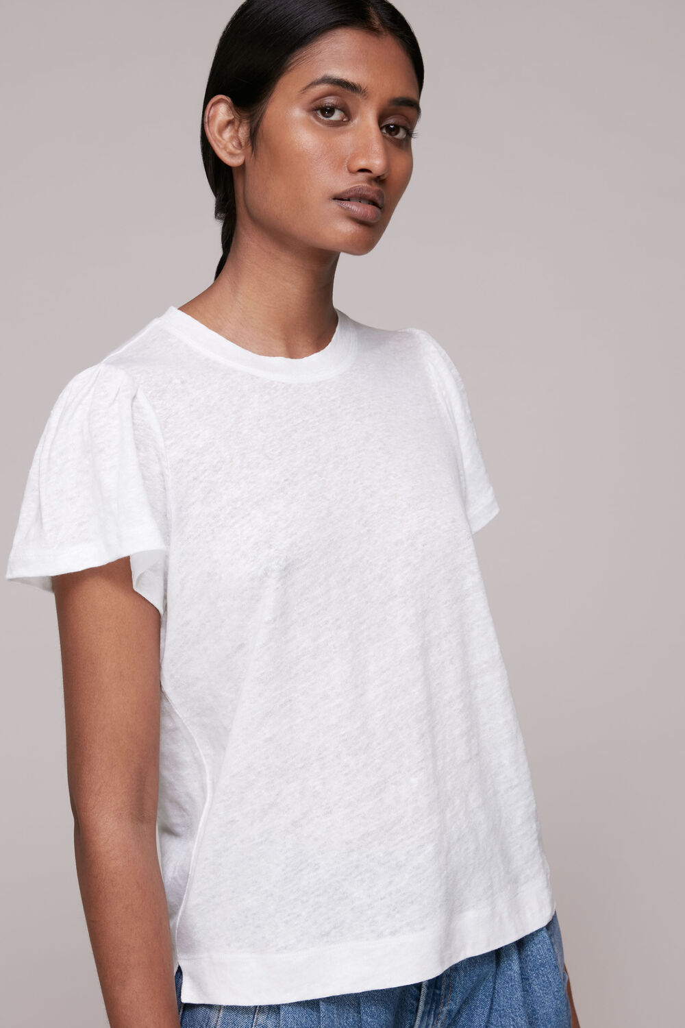 Linen Sleeve Detail Tee