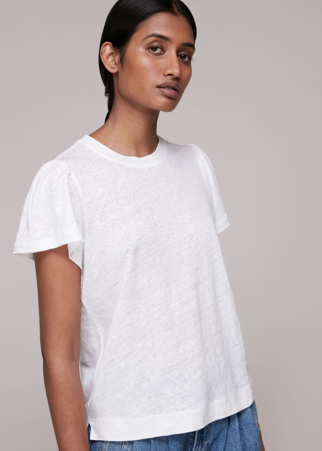 Linen Sleeve Detail Tee