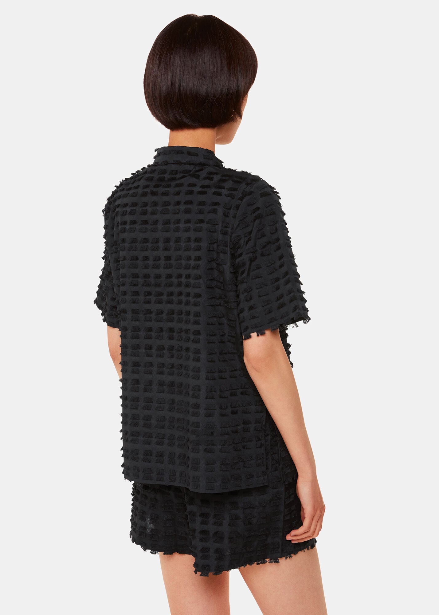 Black Cami Fringe Shirt | WHISTLES | Whistles UK |