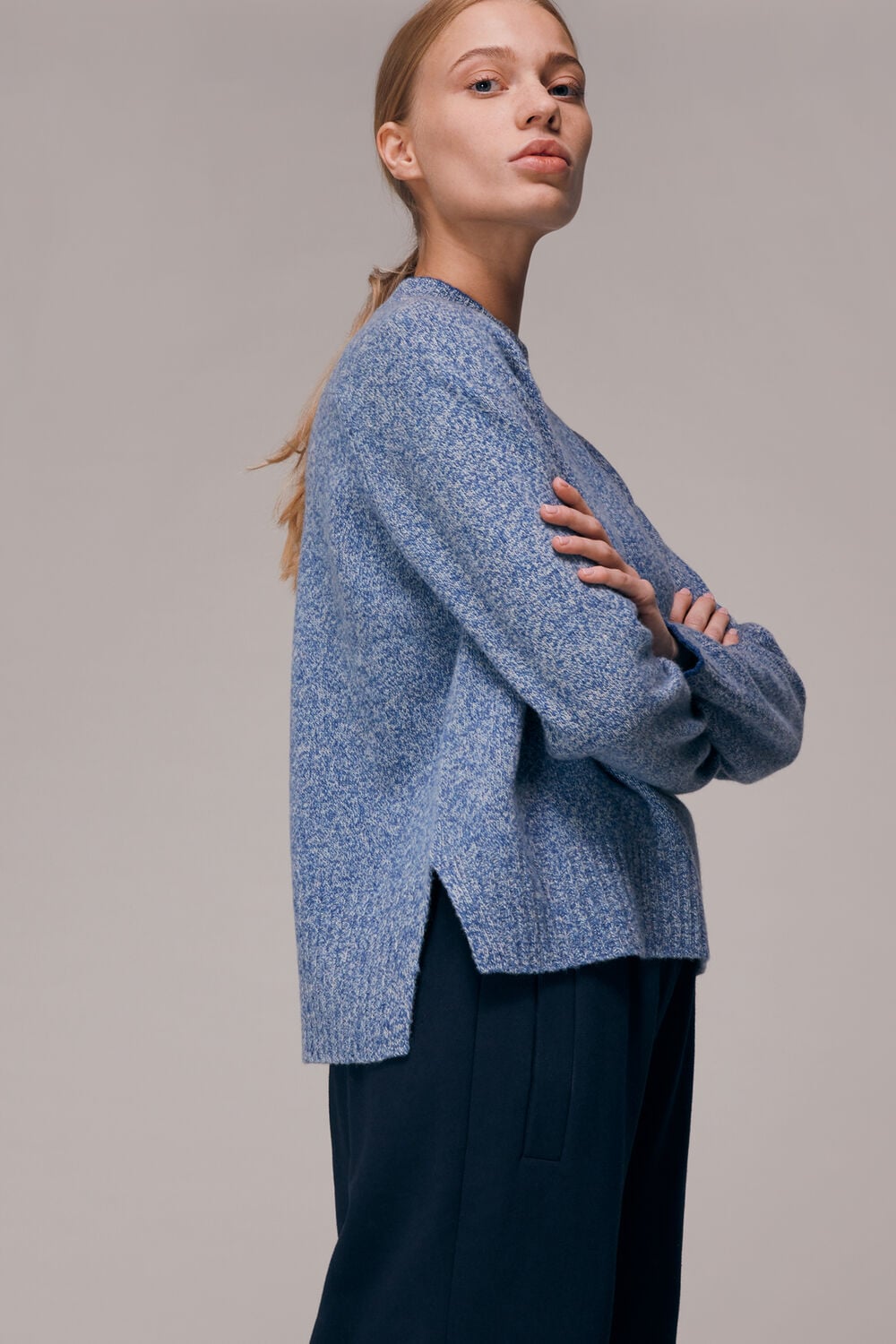 Funnel Neck Flecked Jumper