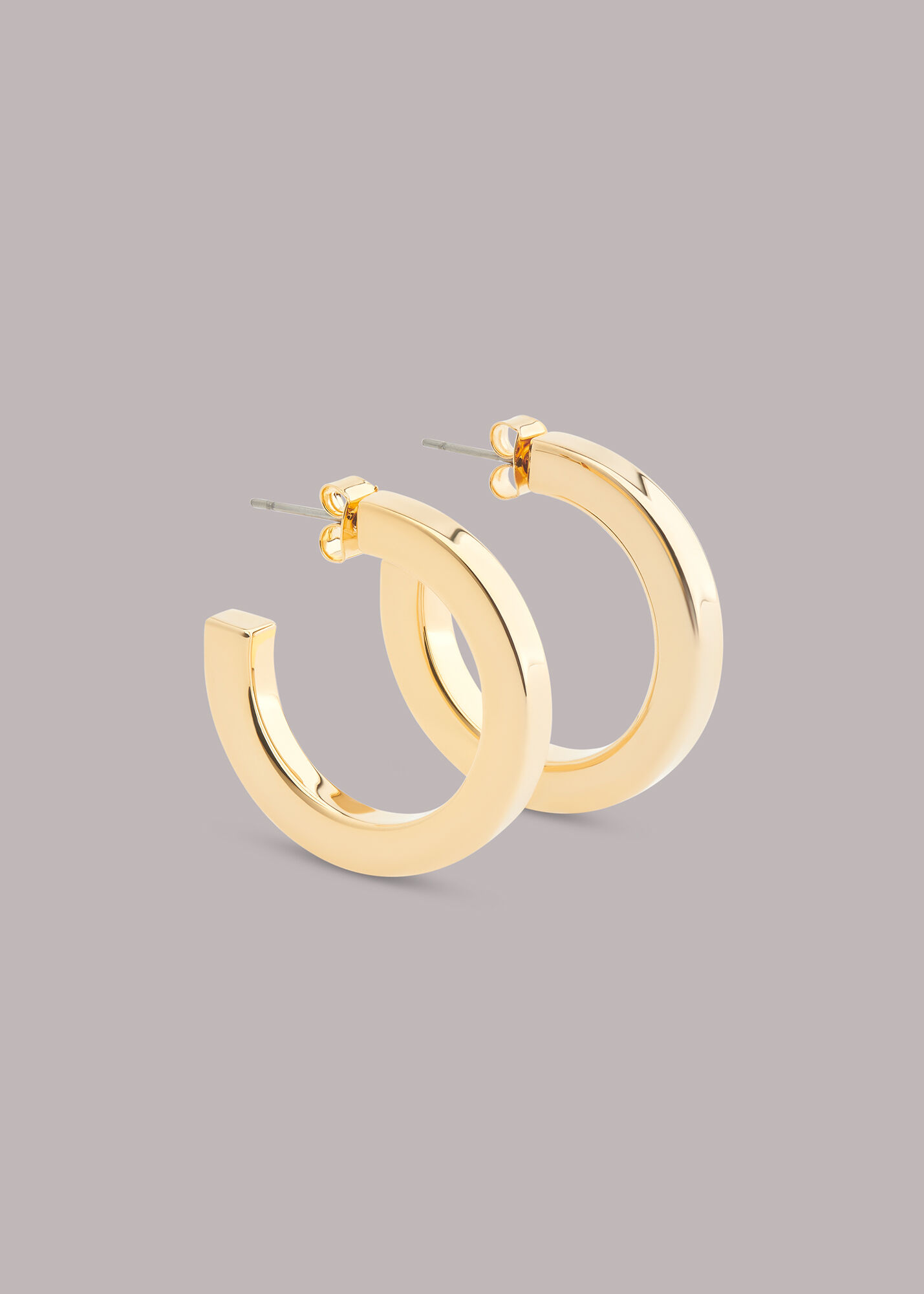 Gold flat hot sale hoop earrings