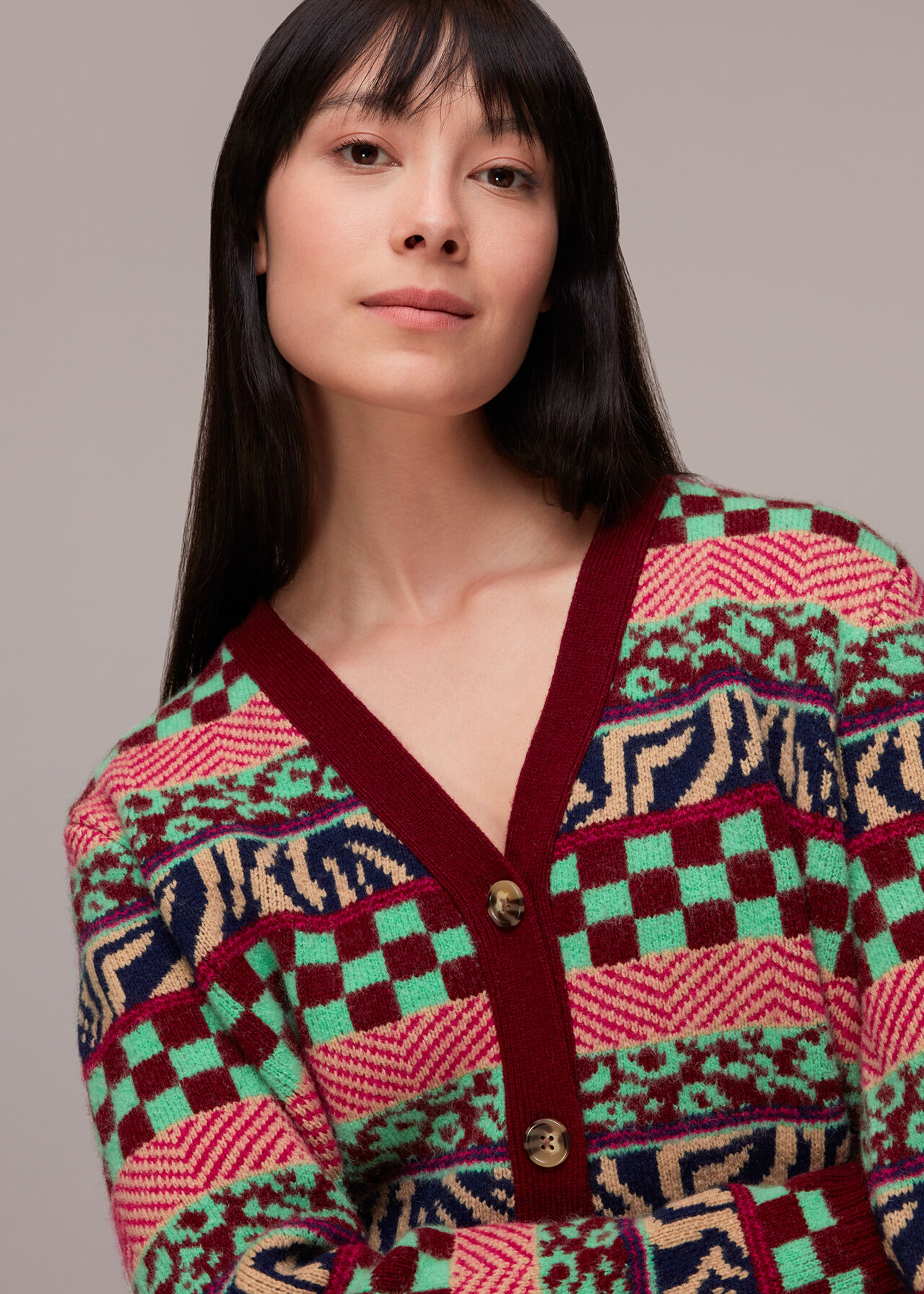 Mix Jacquard Cardigan