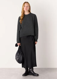 2 In 1 Satin Midi Dress