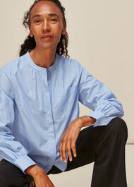 Stripe Cotton Pocket Shirt