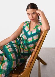 Sleeveless Checked Dress
