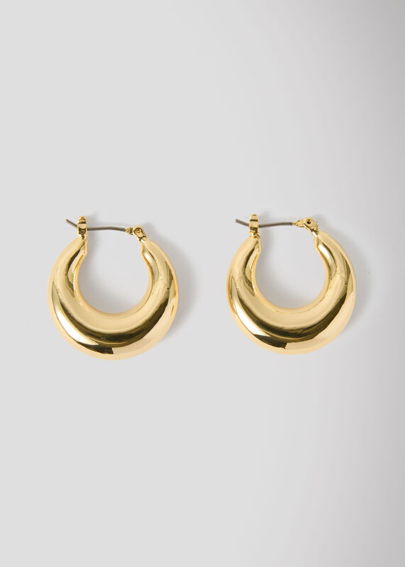 Gold Curved Hoop Earring