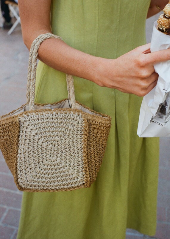 Multicolour Patchwork Straw Mini Bag