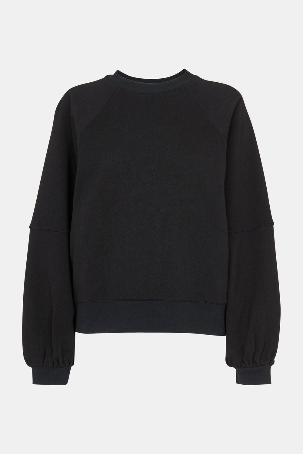 Black Gathered Full Sleeve Sweat
