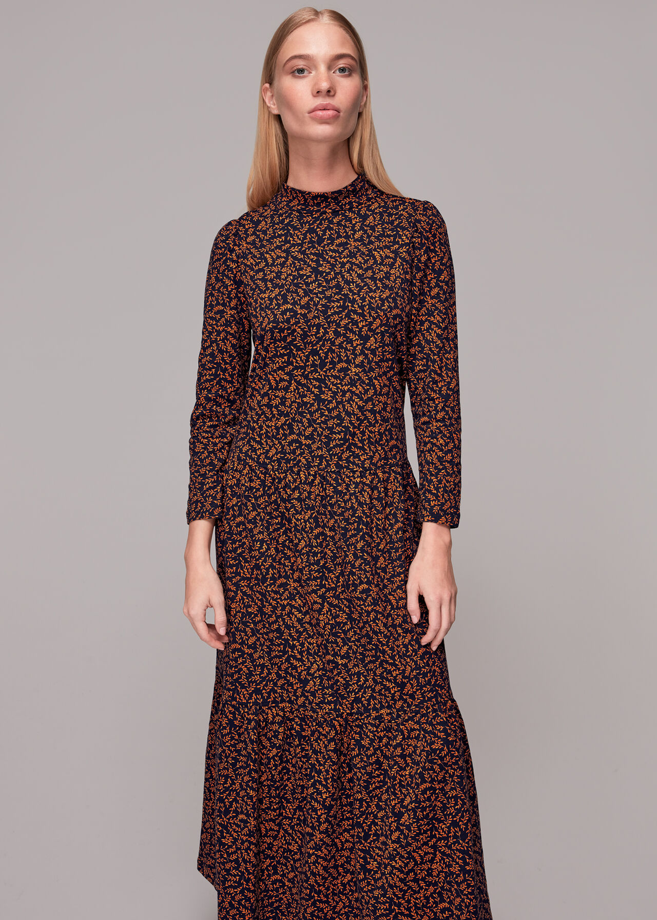Autumn Leaves Jersey Dress