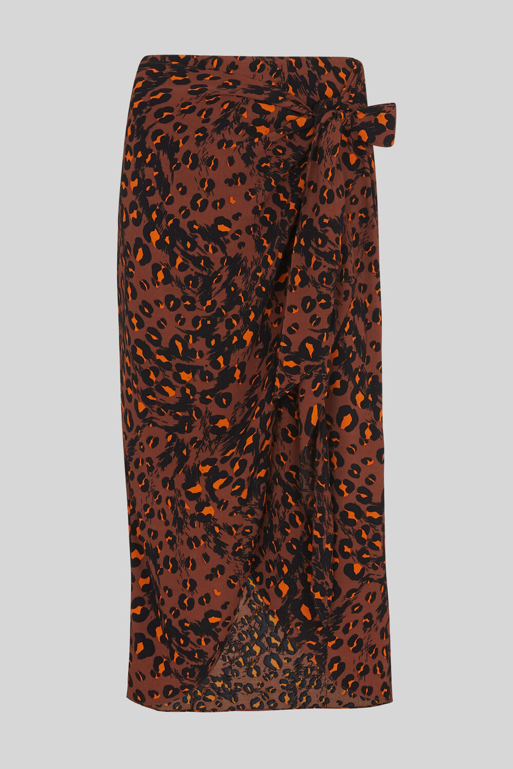 Brushed Leopard Sarong Skirt Brown/Multi