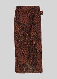 Brushed Leopard Sarong Skirt Brown/Multi