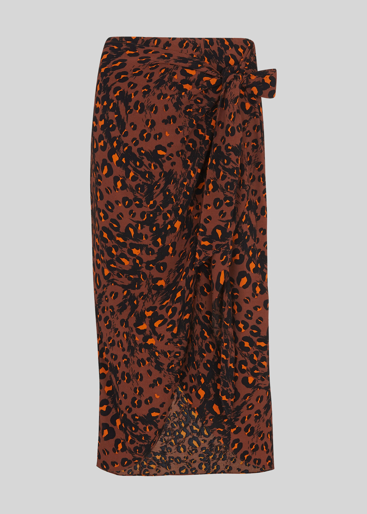 Brushed Leopard Sarong Skirt Brown/Multi