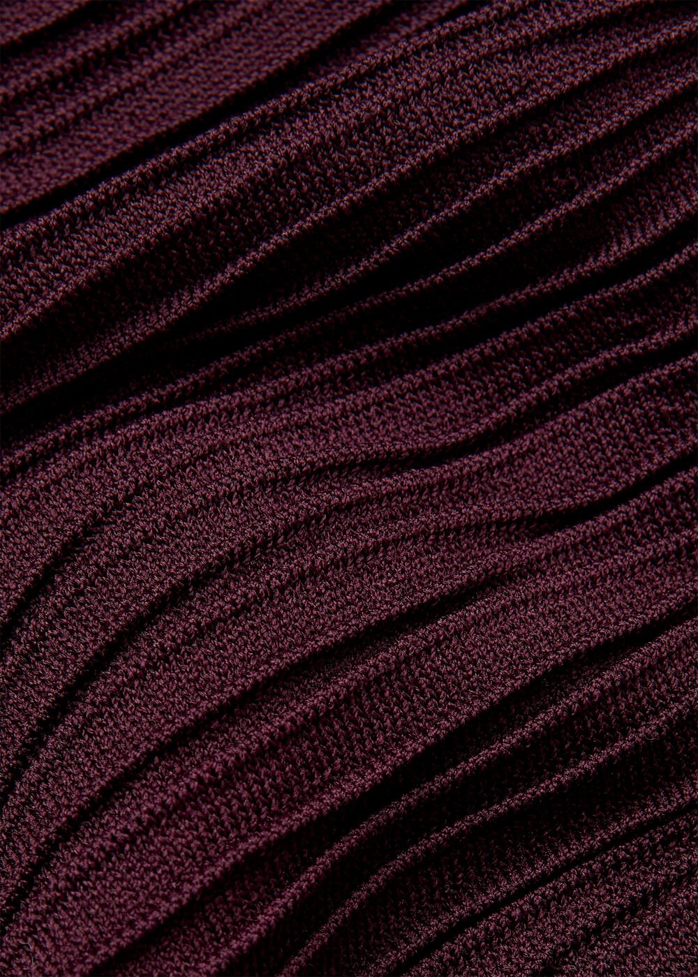 Funnel Neck Pleated Knit Dress