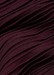 Funnel Neck Pleated Knit Dress