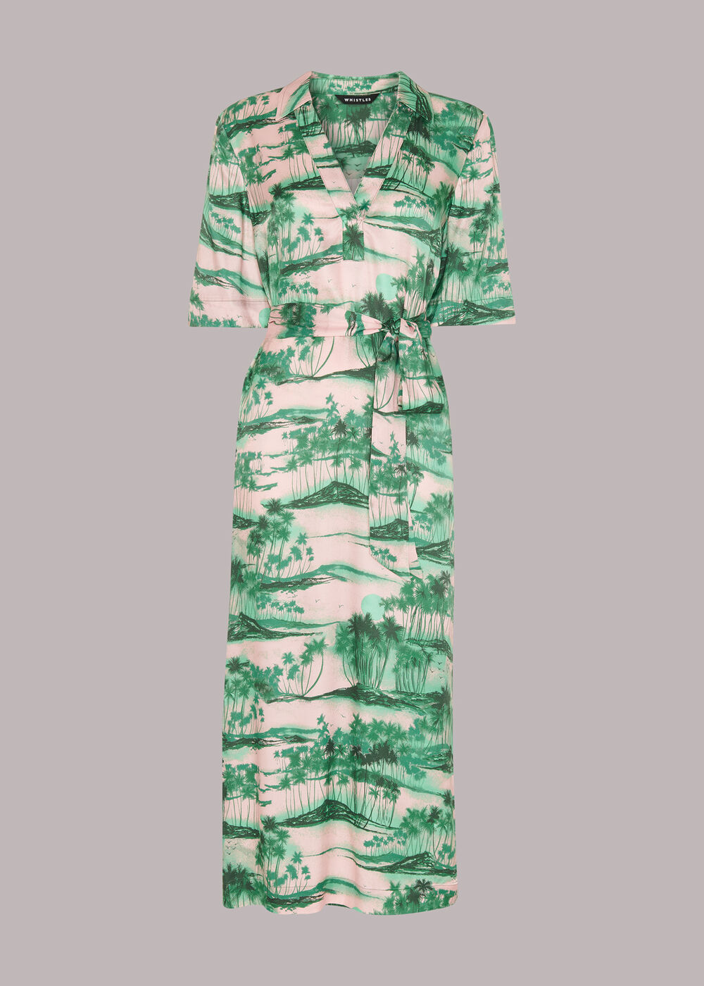 Waving Palms Shirt Dress