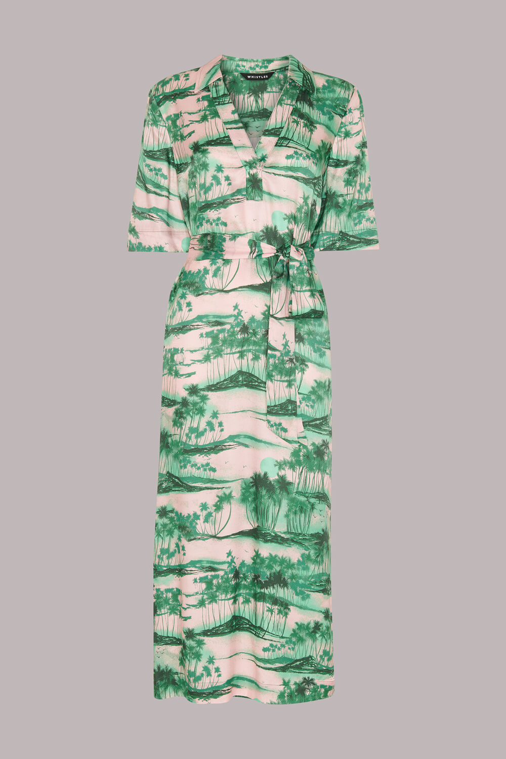 Waving Palms Shirt Dress