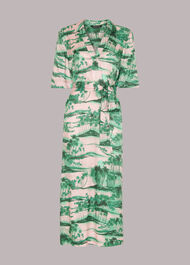 Waving Palms Shirt Dress