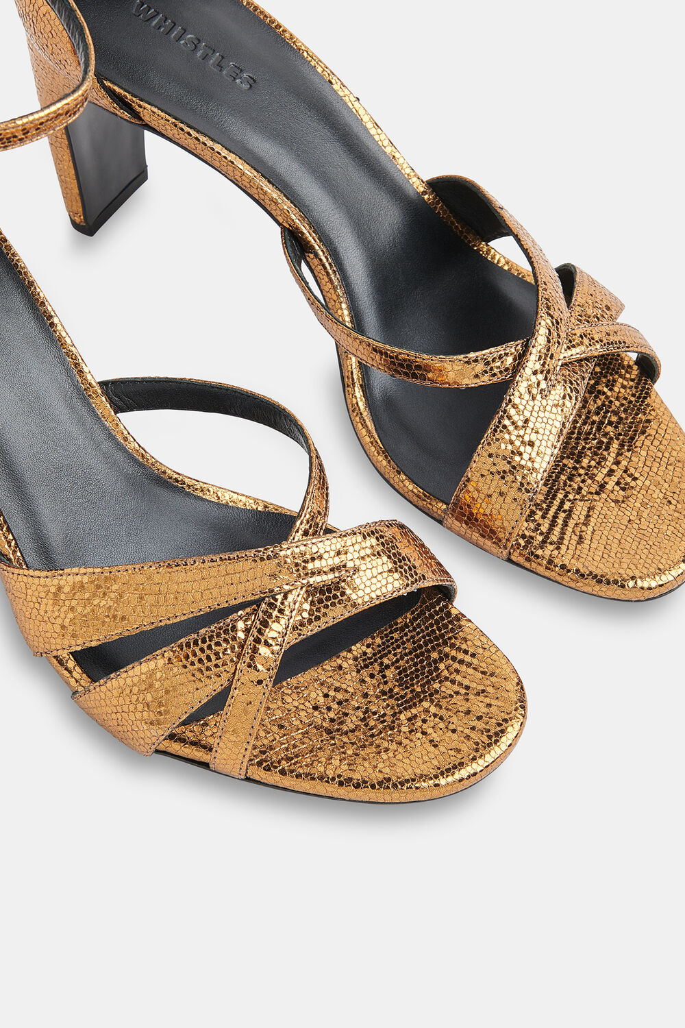 Gold Hailey Strappy Heeled Sandal
