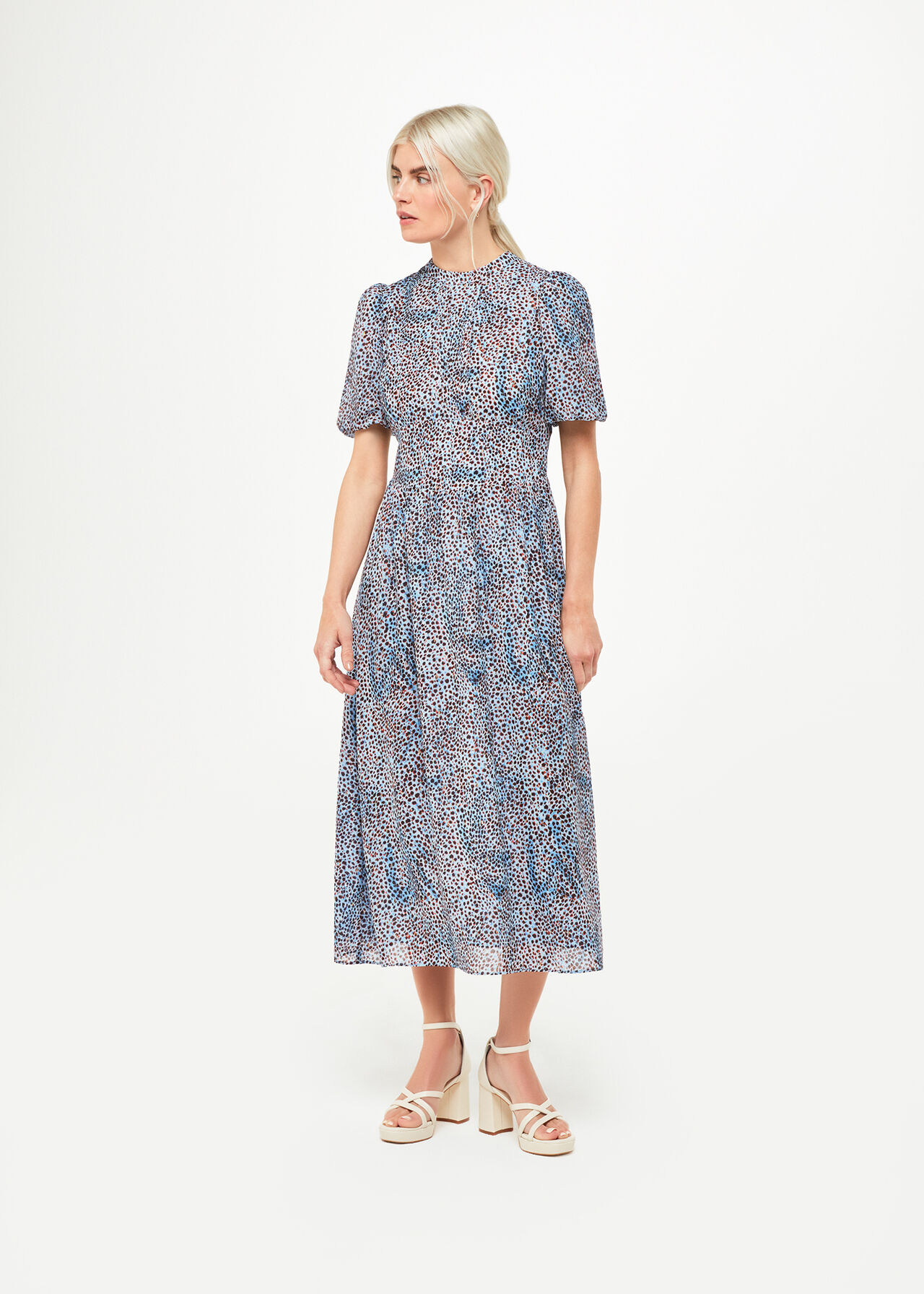 Blue/Multi Ink Spot Blair Dress | WHISTLES | Whistles UK