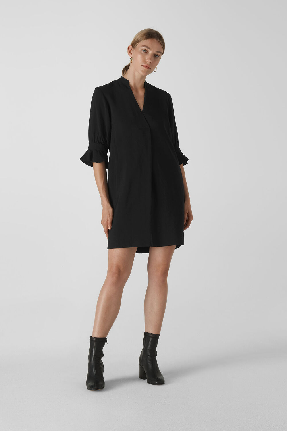 Sonia Frill Sleeve Dress Black