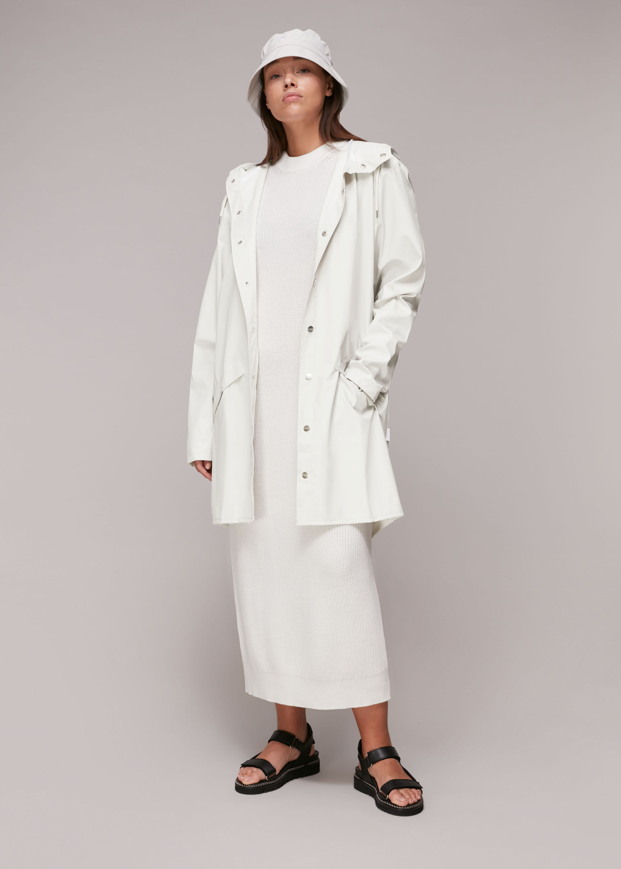 Rains white jacket discount