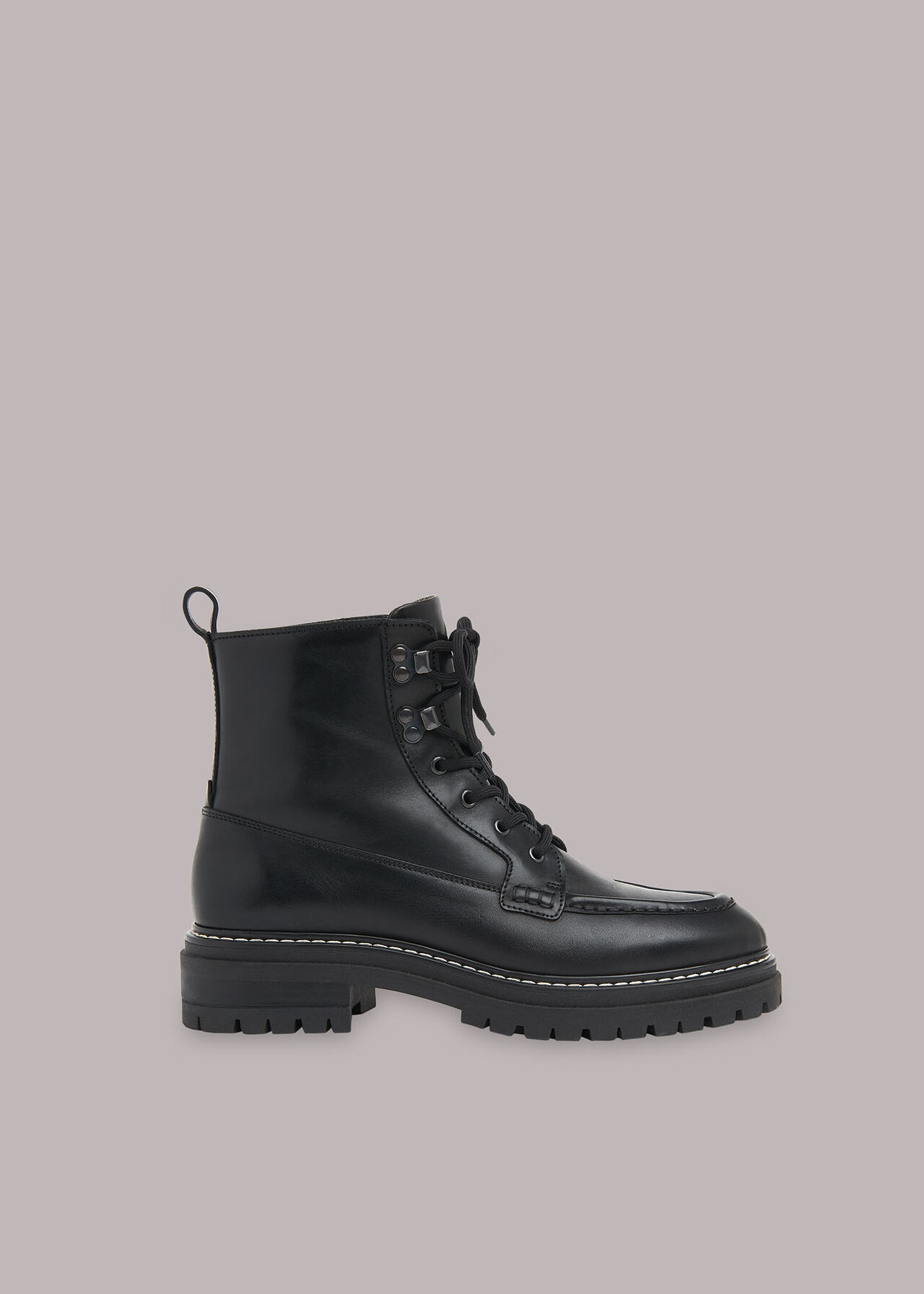 Black Bexley Lace Up Boot | WHISTLES