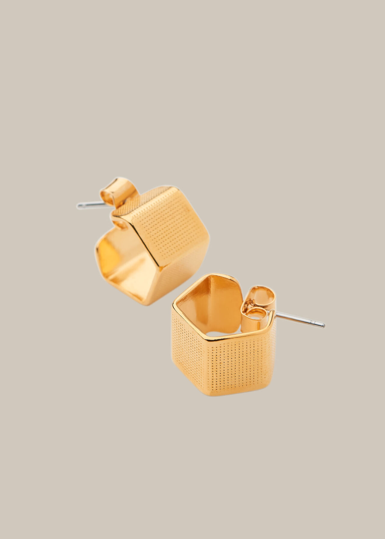 Hexagonal Hoop Earring