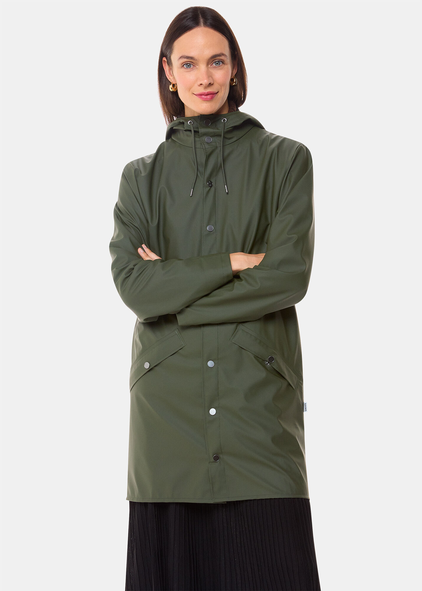 Rains long jacket dark teal top