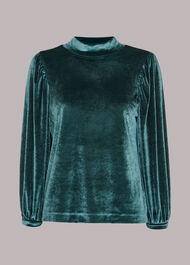 High Neck Velvet Top