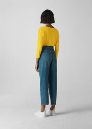 Cotton Scoop Neck Top Yellow