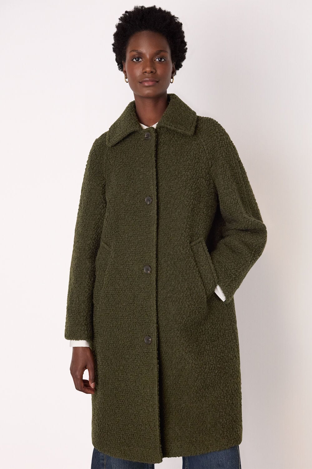 Khaki Romy Boucle Coat