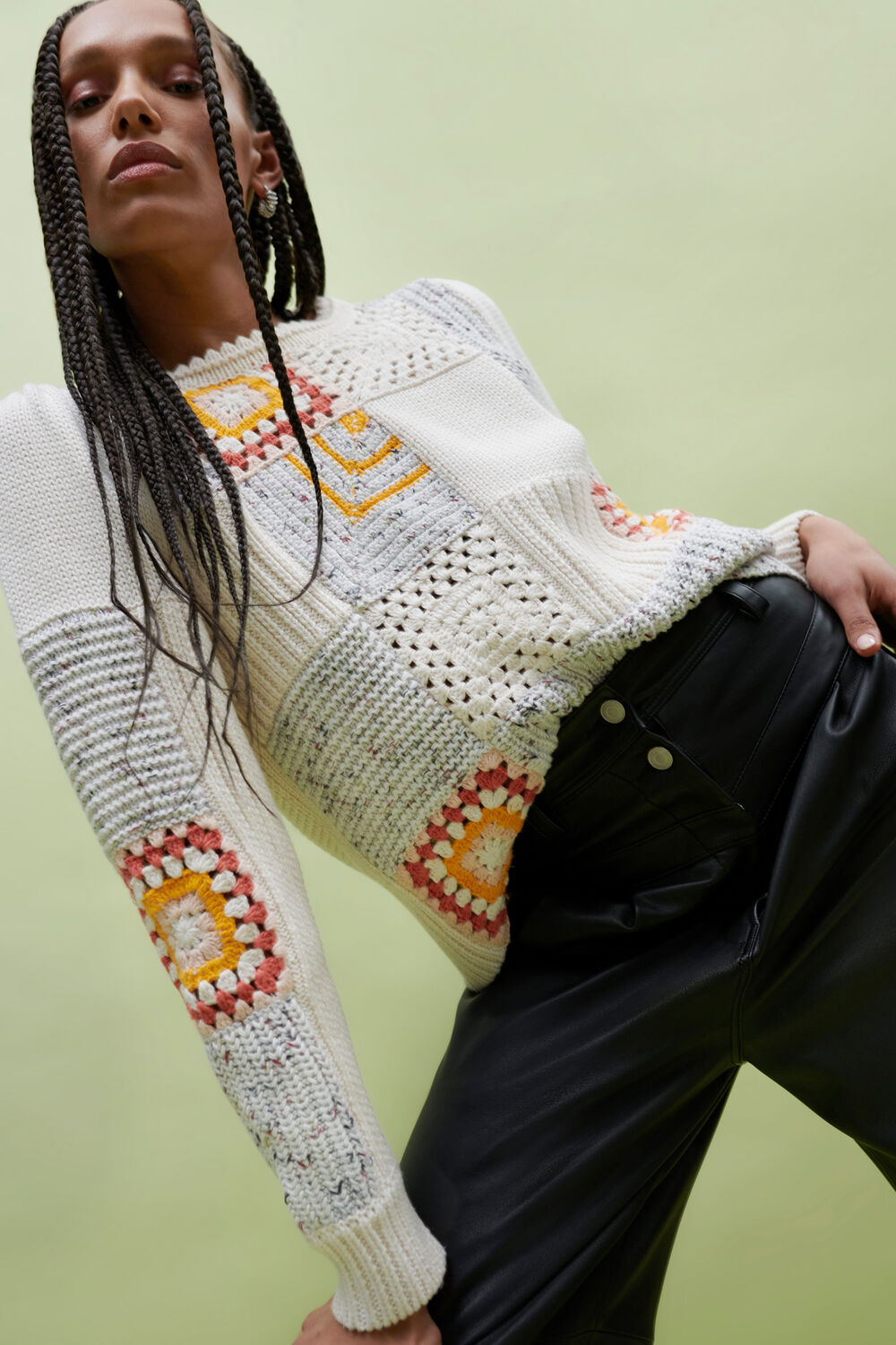 Patchwork Crochet Jumper