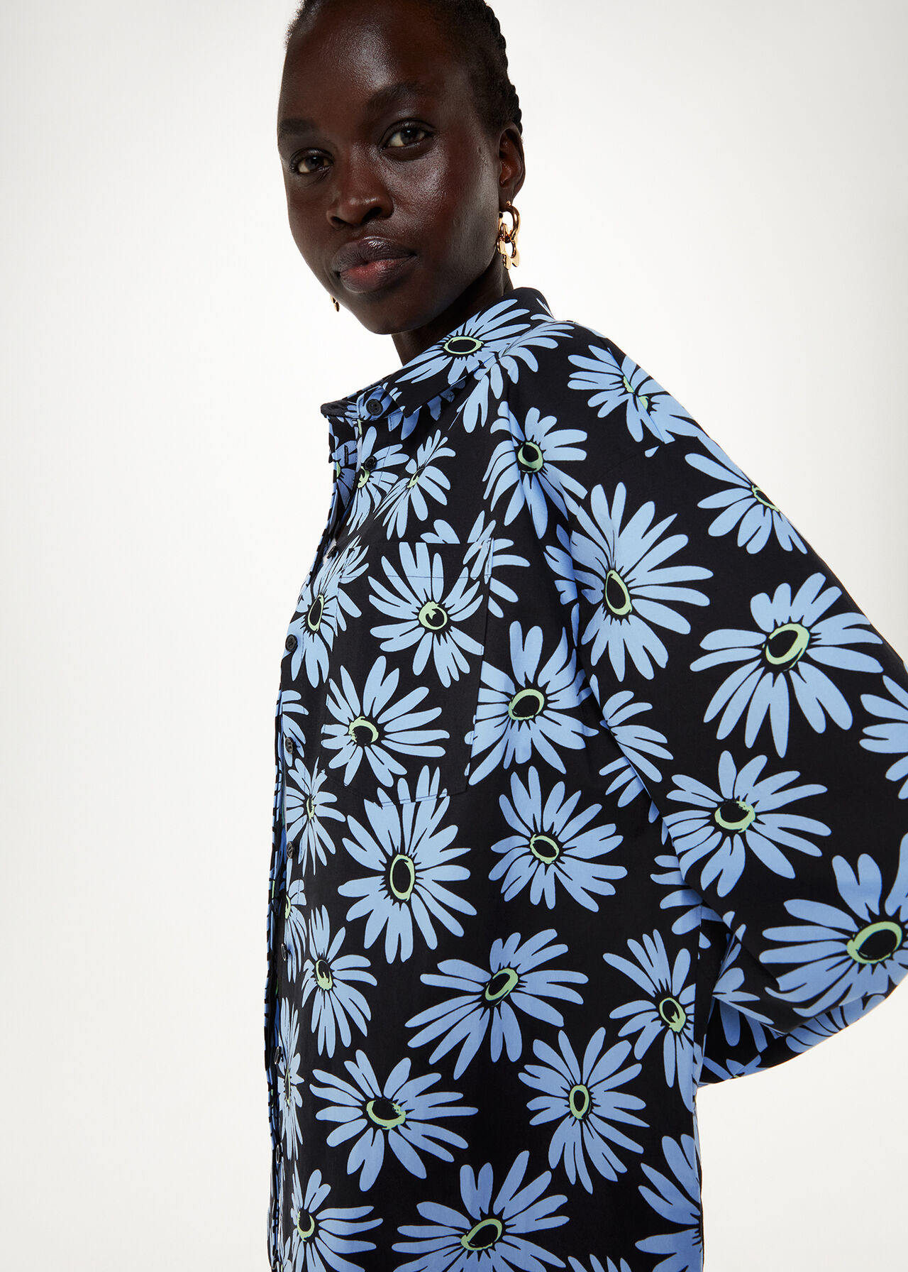 Daisy Print Oversized Shirt