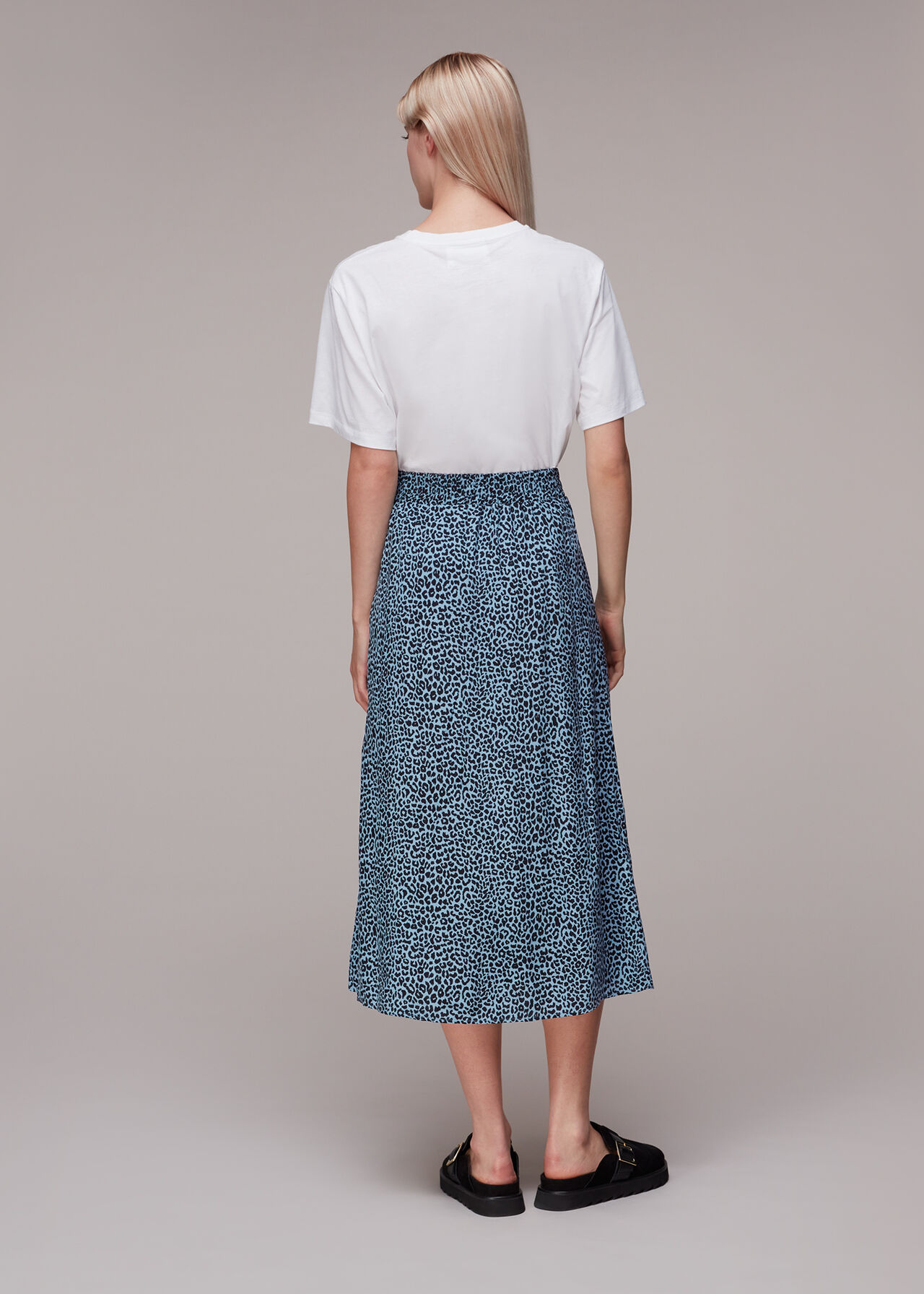 Contrast Leopard Skirt