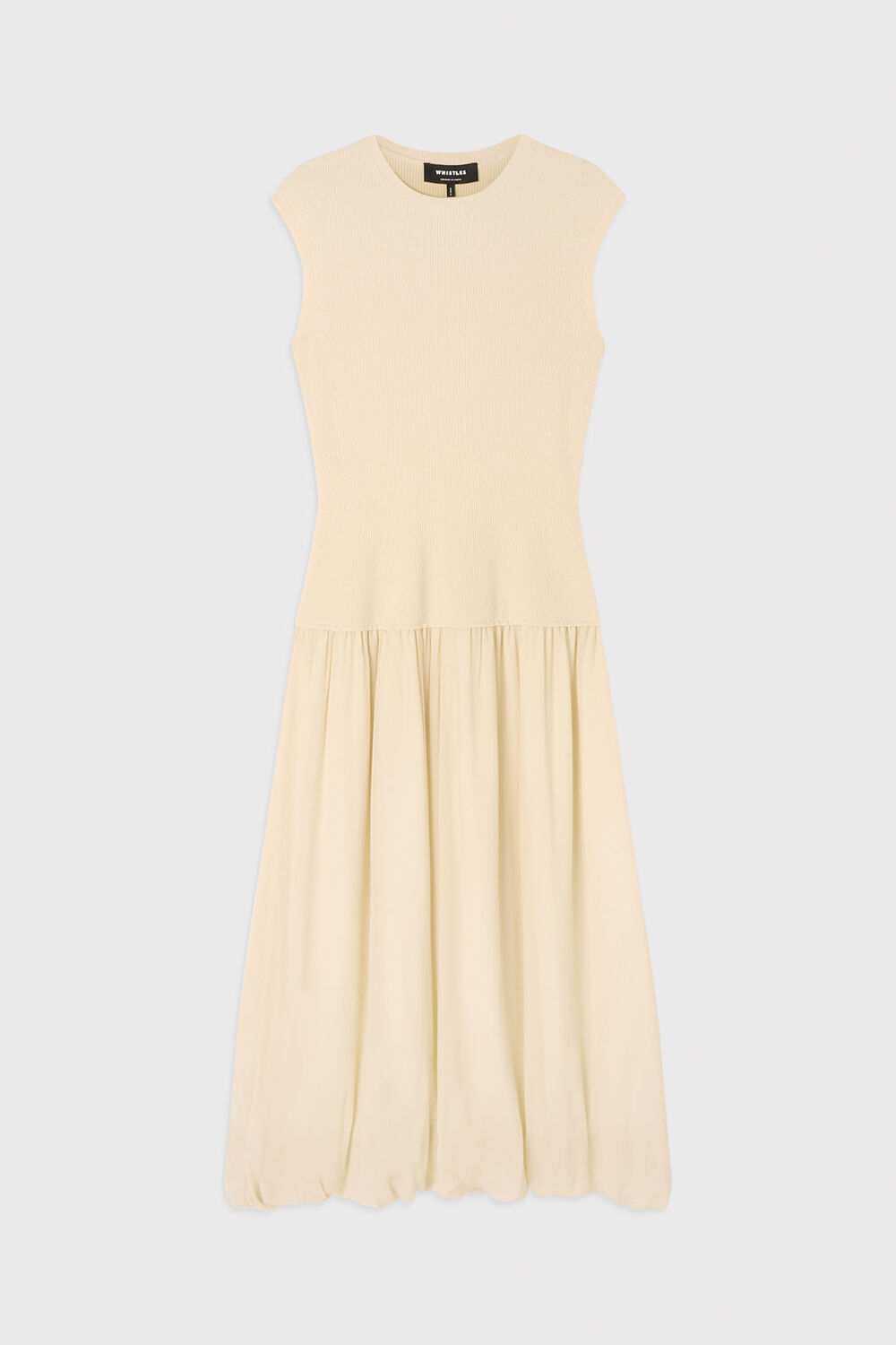 Yellow Knitted 2in1 Bubble Hem Dress