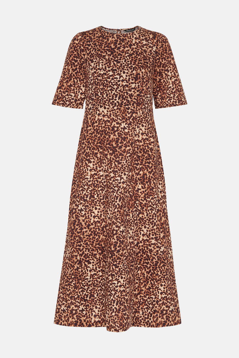 Multicolour animal print short sleeve midi dress