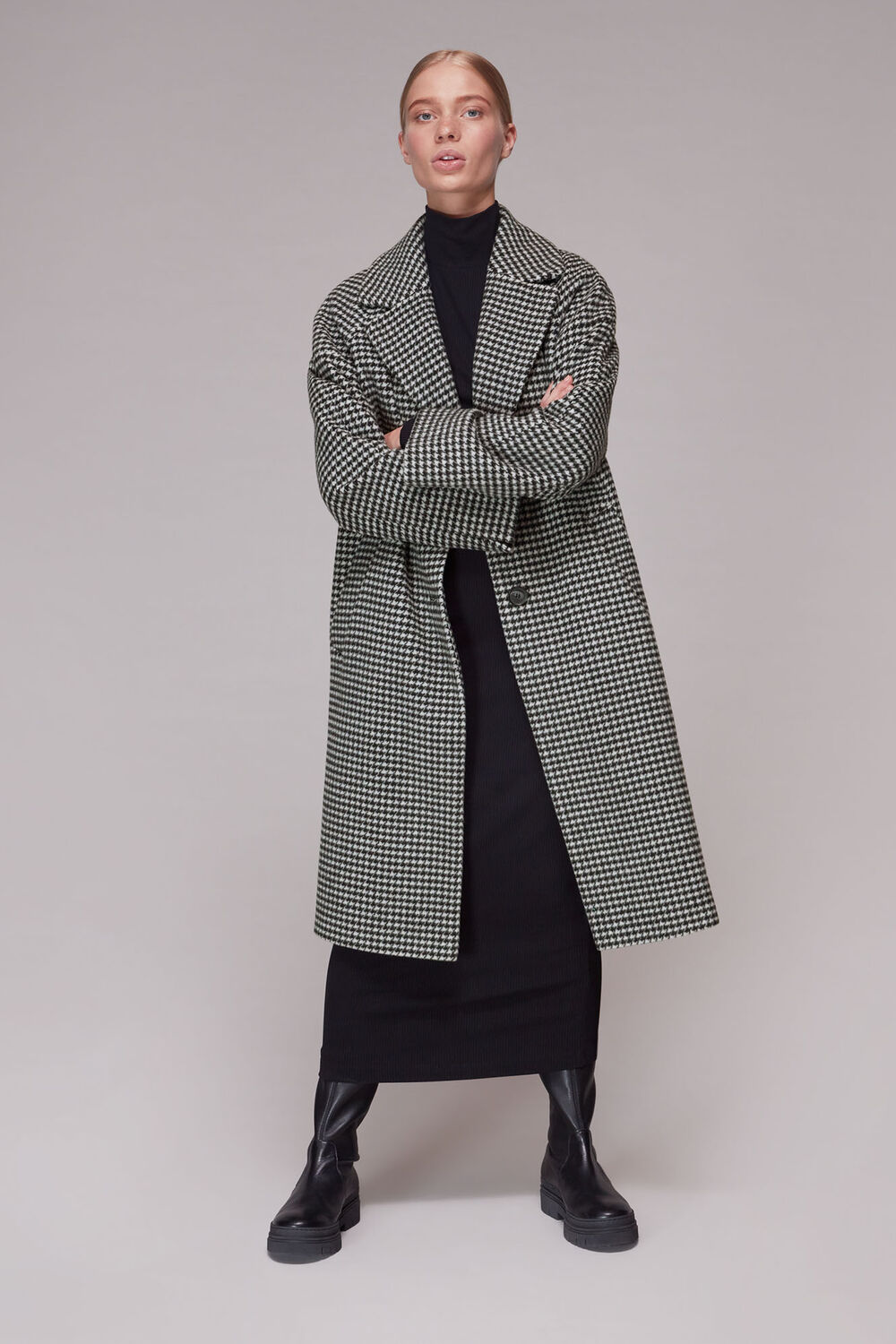 Mini Check Cocoon Coat