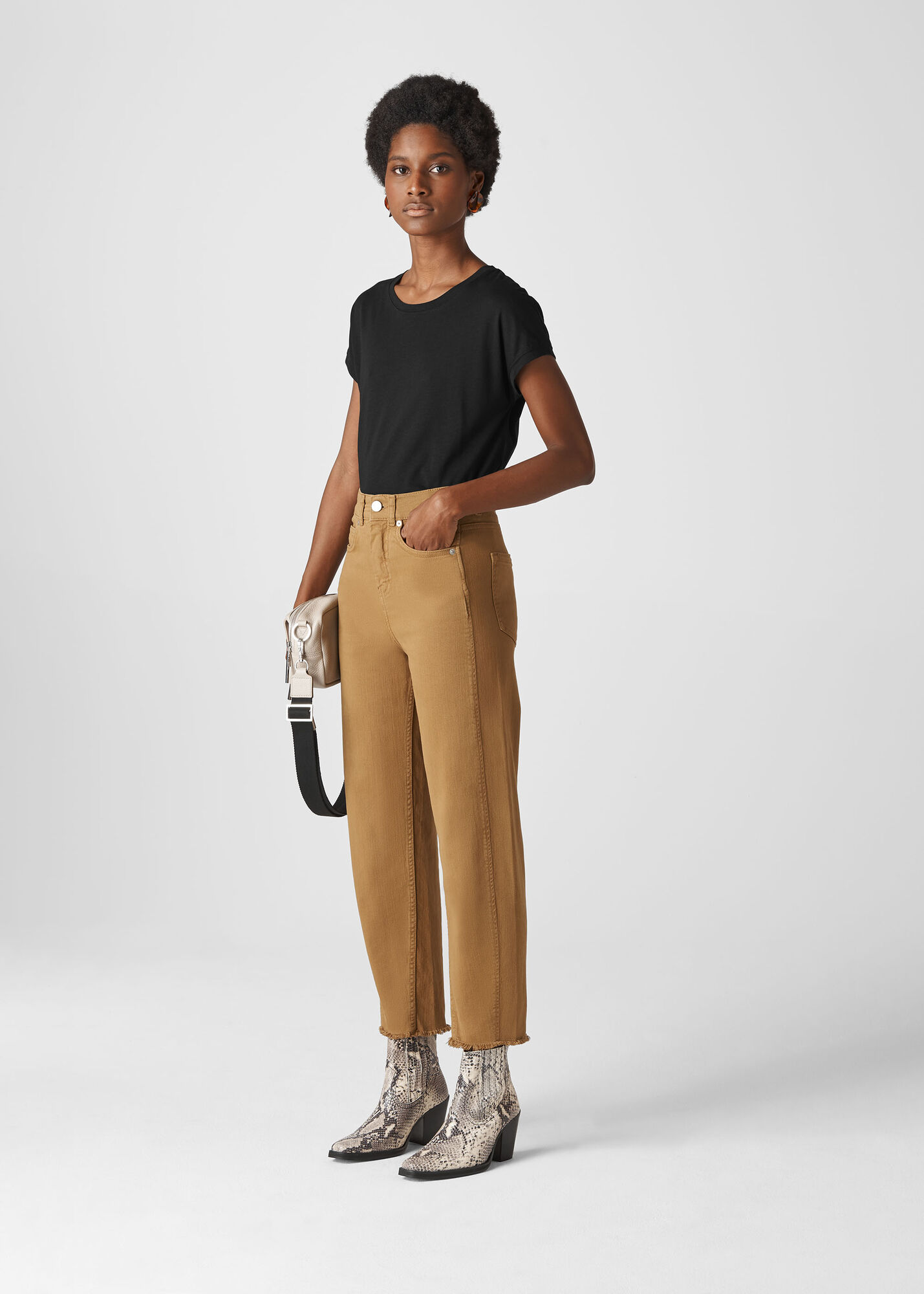 Whistles Women Minimal Cap Sleeve Tee - Black - M