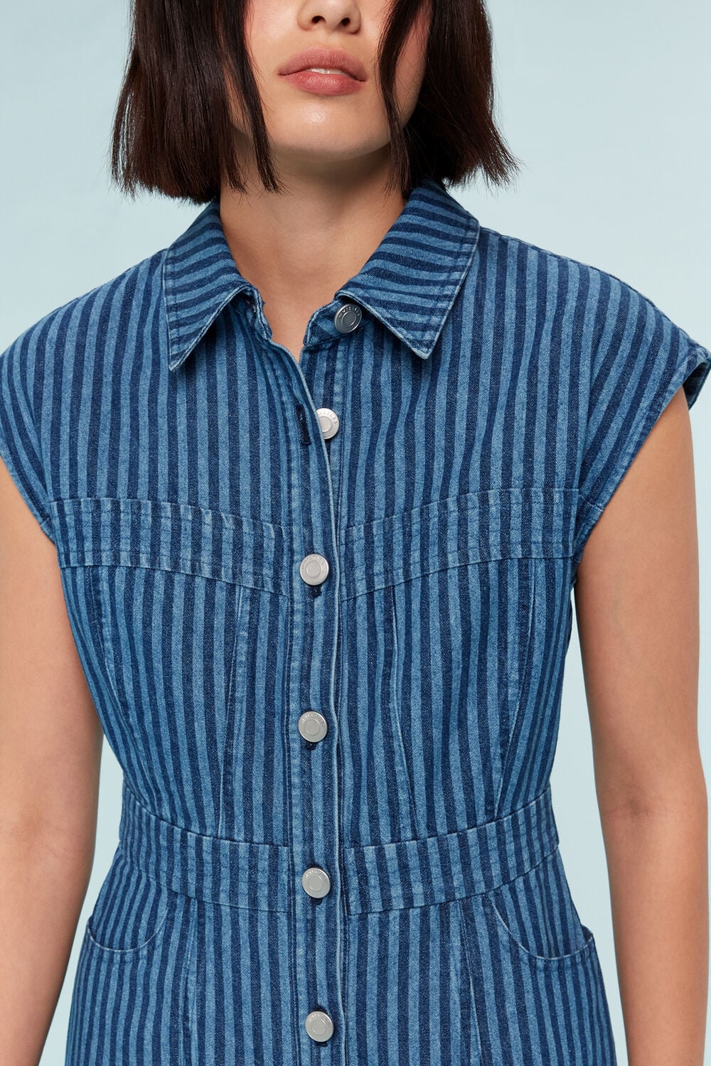 Denim Bodice Stripe Dress