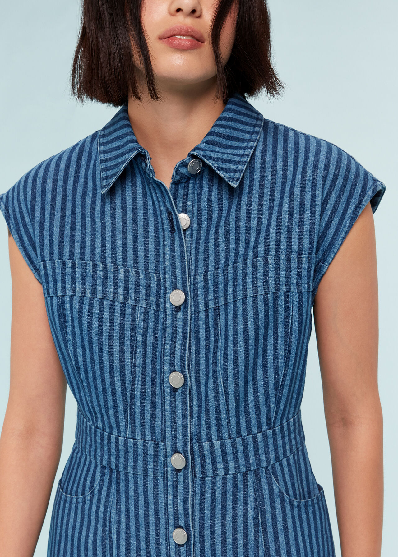 Denim Bodice Stripe Dress
