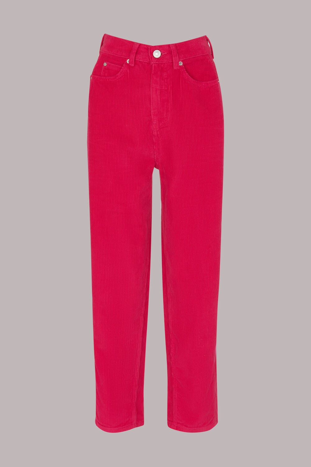 Cord High Waist Barrel Jean