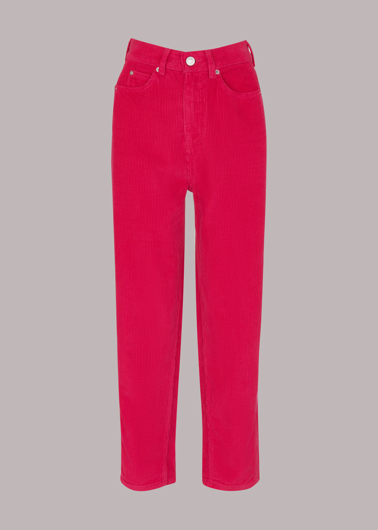 High Waist Cord Barrel Jean