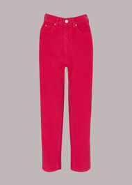 Cord High Waist Barrel Jean