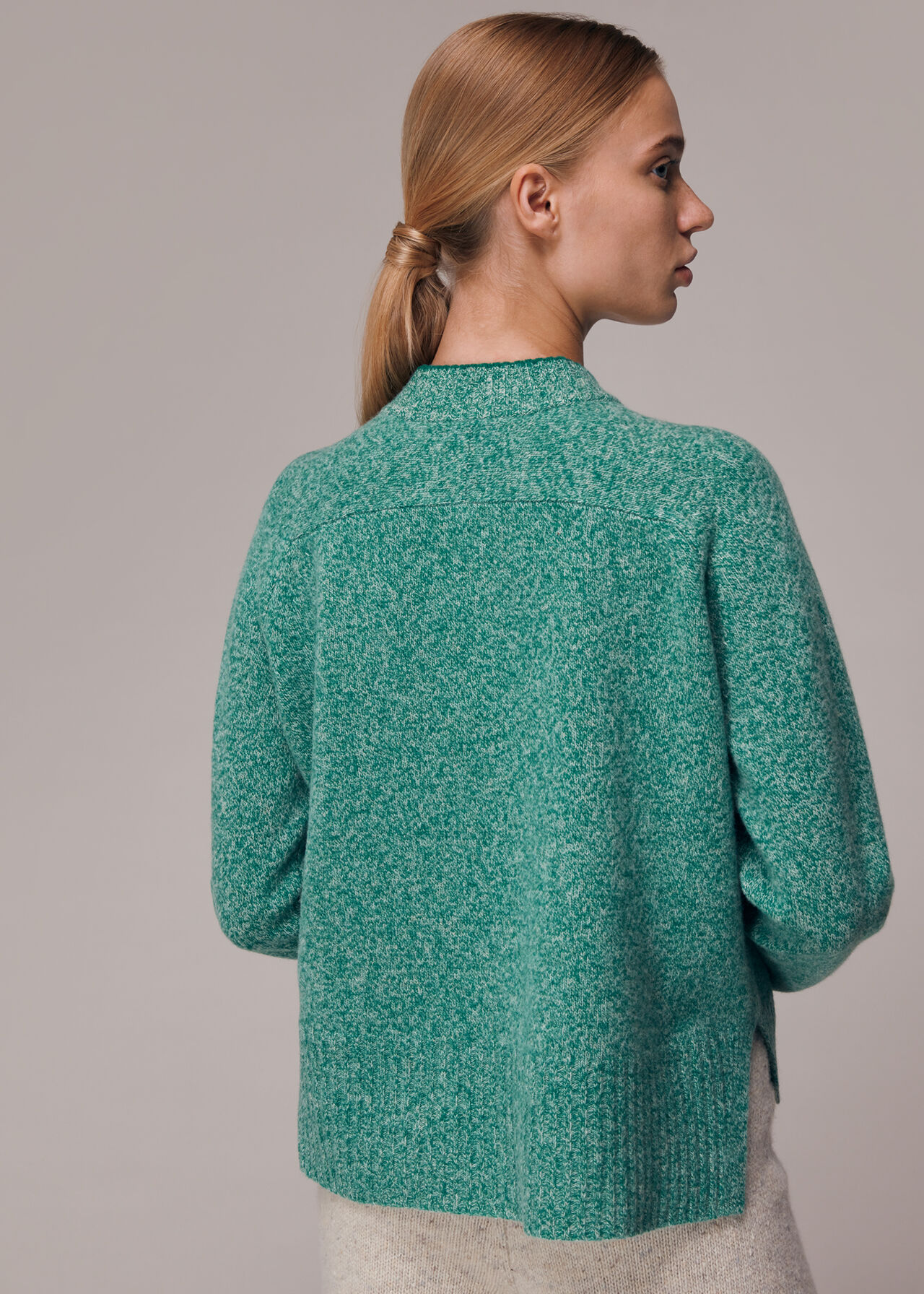 Funnel Neck Flecked Jumper