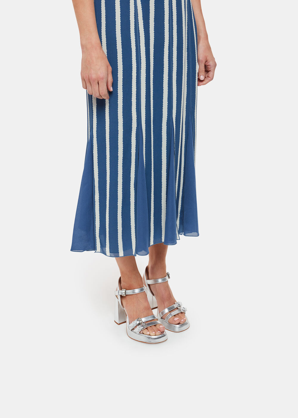 Petite Eliza Stripe Print Midi Dress