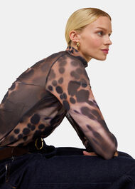 Misty Leopard Mesh Top