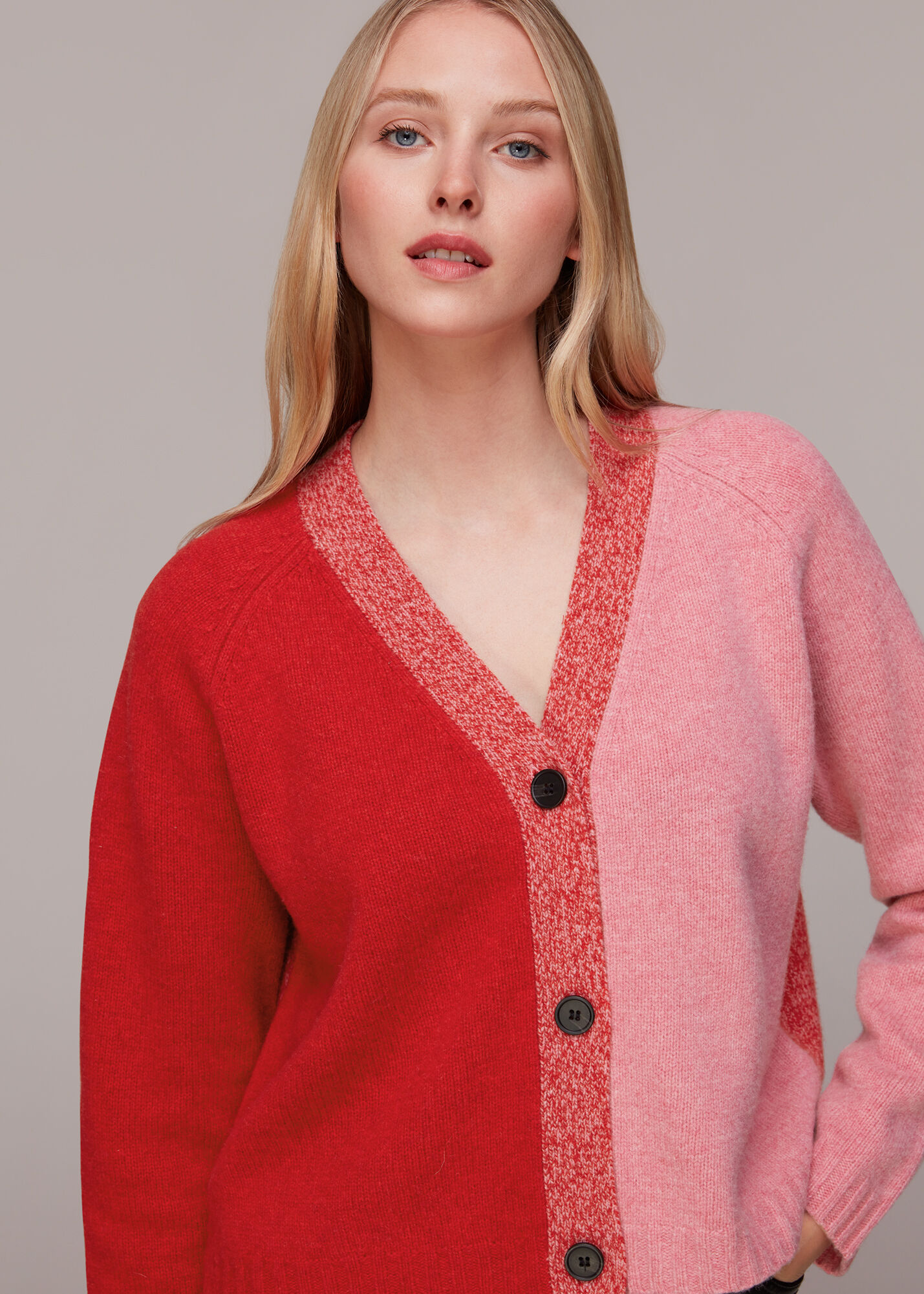 Red boyfriend cardigan store