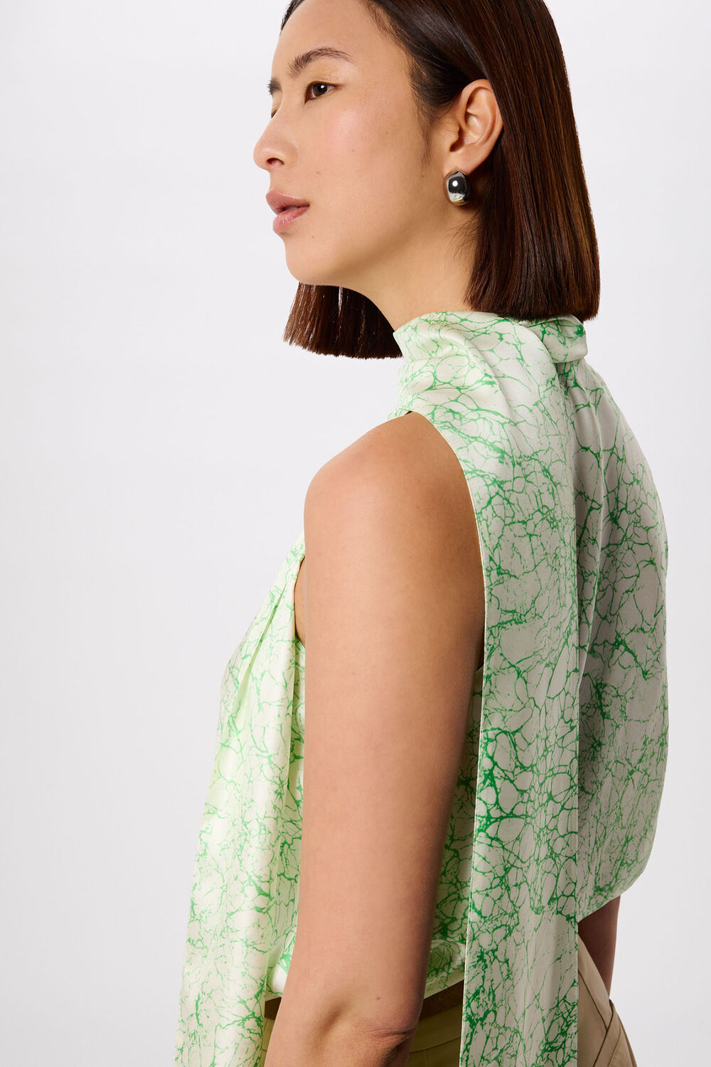 Printed Silk Scarf Vest Top